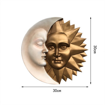 Σχεδιασμός Ουράνιος Ήλιος και Σελήνη Γλυπτό Τοίχου Εικονίδια Αστρονομίας Εικονίδια Διακόσμηση Ρετρό Έργα τέχνης Διακόσμηση σπιτιού σαλονιού 2022 Νέο