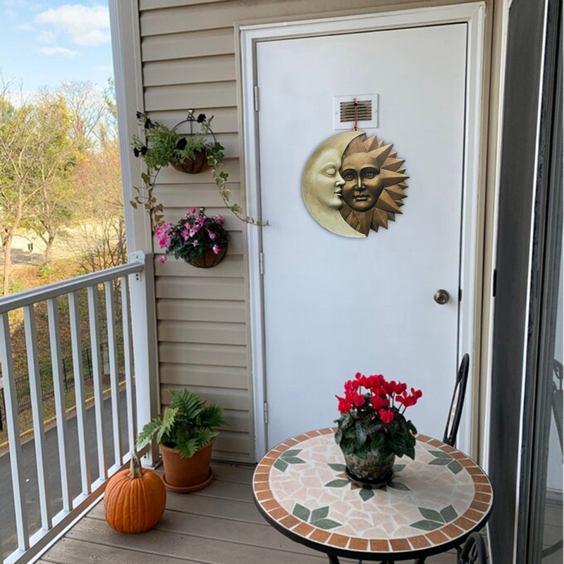 Dizains Debesu Saule un Mēness Sienas skulptūra Astronomijas ikonas Ikonas Apdare Retro mākslas darbi Dzīvojamās istabas mājas dekors 2022 Jaunums