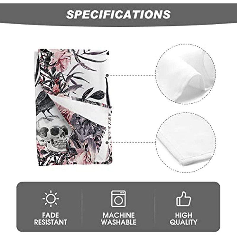 Halloweeni kaunistus veekindel laudlina pealuu skelett roosi nahkhiir pestav lauakate peopikniku õhtusöögi kaunistamiseks