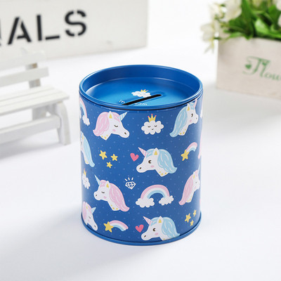 Vienaragis skardinis animacinių filmų taupymo bakas atidaromas dvigubos paskirties pinigų laikymo bakas cilindras monetų laikymo bakas namų interjero dekoras