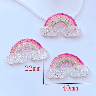 10db Új vegyes rajzfilm mini csillogó szivárvány lapos hátú gyanta kabochonok scrapbooking barkácsolás ékszerek kézműves dekorációs kiegészítők