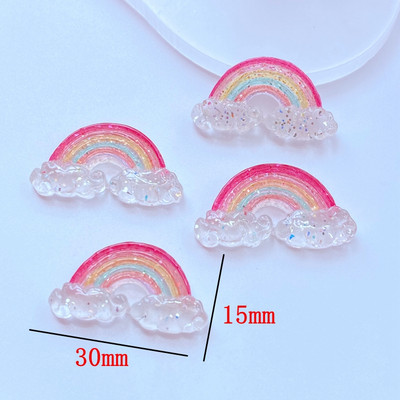 10db Új vegyes rajzfilm mini csillogó szivárvány lapos hátú gyanta kabochonok scrapbooking barkácsolás ékszerek kézműves dekorációs kiegészítők