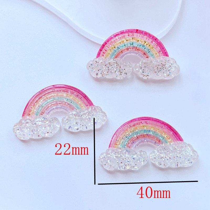10db Új vegyes rajzfilm mini csillogó szivárvány lapos hátú gyanta kabochonok scrapbooking barkácsolás ékszerek kézműves dekorációs kiegészítők