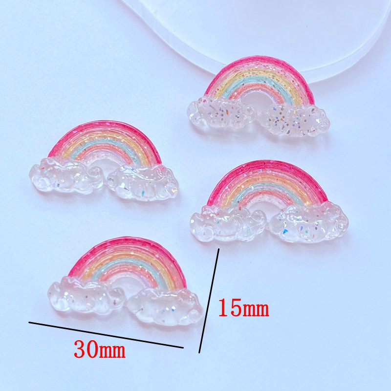 10db Új vegyes rajzfilm mini csillogó szivárvány lapos hátú gyanta kabochonok scrapbooking barkácsolás ékszerek kézműves dekorációs kiegészítők