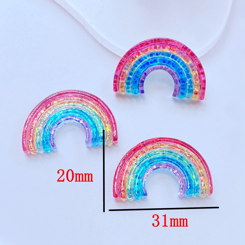 10db Új vegyes rajzfilm mini csillogó szivárvány lapos hátú gyanta kabochonok scrapbooking barkácsolás ékszerek kézműves dekorációs kiegészítők