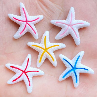 20 vnt. Naujas mielas Mini Starfish plokščios nugaros dervos kabošonai Scrapbooking „pasidaryk pats“ papuošalų amatų dekoravimo priedas