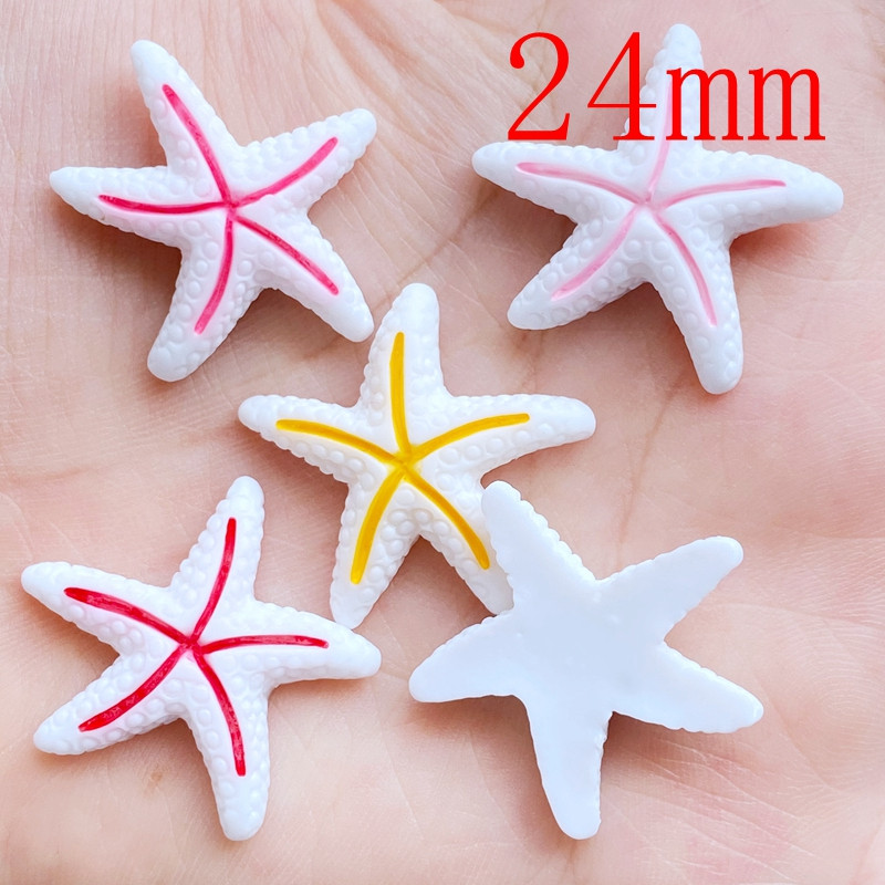 20 vnt. Naujas mielas Mini Starfish plokščios nugaros dervos kabošonai Scrapbooking „pasidaryk pats“ papuošalų amatų dekoravimo priedas