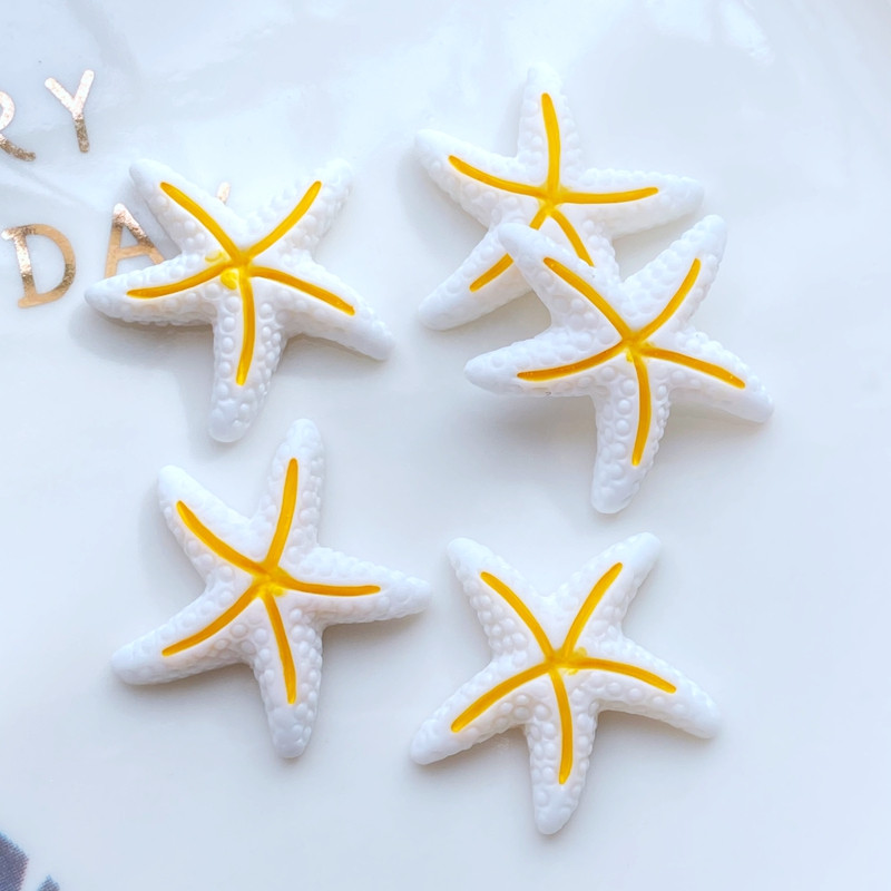 20 vnt. Naujas mielas Mini Starfish plokščios nugaros dervos kabošonai Scrapbooking „pasidaryk pats“ papuošalų amatų dekoravimo priedas