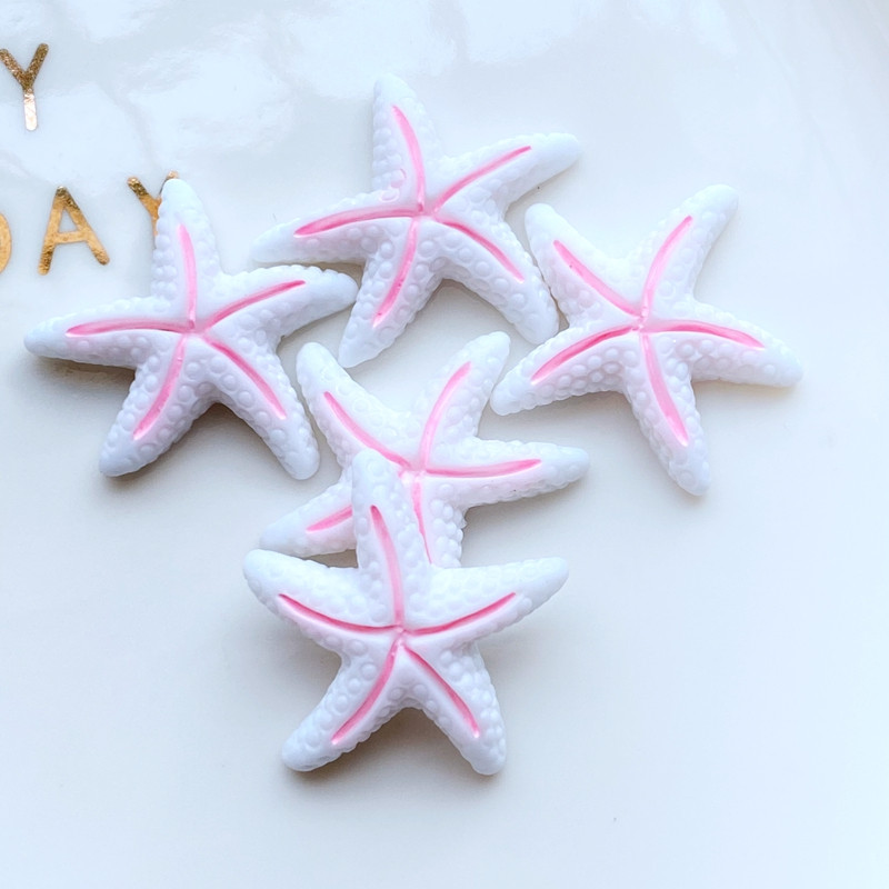 20 vnt. Naujas mielas Mini Starfish plokščios nugaros dervos kabošonai Scrapbooking „pasidaryk pats“ papuošalų amatų dekoravimo priedas