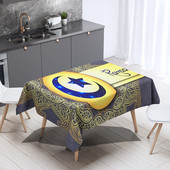 Vodootporni stolnjak s natpisom Džamija i Fanus lampion Dekoracija doma Pravokutni pokrivač za stol za zabave Ramadan Islamski Musliman