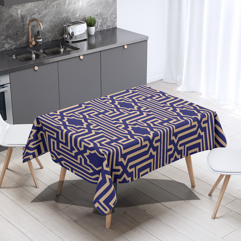 Mecset és Fanus lámpás nyomtatott vízálló terítő lakberendezési téglalap alakú parti asztaltakaró Ramadan iszlám muszlim