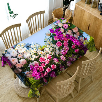 Красиви цветя Покривка Правоъгълна и кръгла Покривка за маса за сватбена украса Аксесоари за декорация на маса за хранене