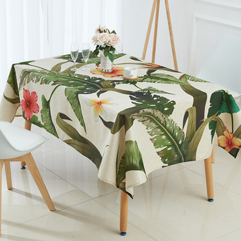 Μοτίβο με φύλλα μπανάνας με τροπικό φοίνικα Τραπεζομάντιλο μόδας ανθεκτικό κάλυμμα γάμου Τραπέζι για γιορτινό πάρτι Αξεσουάρ κουζίνας