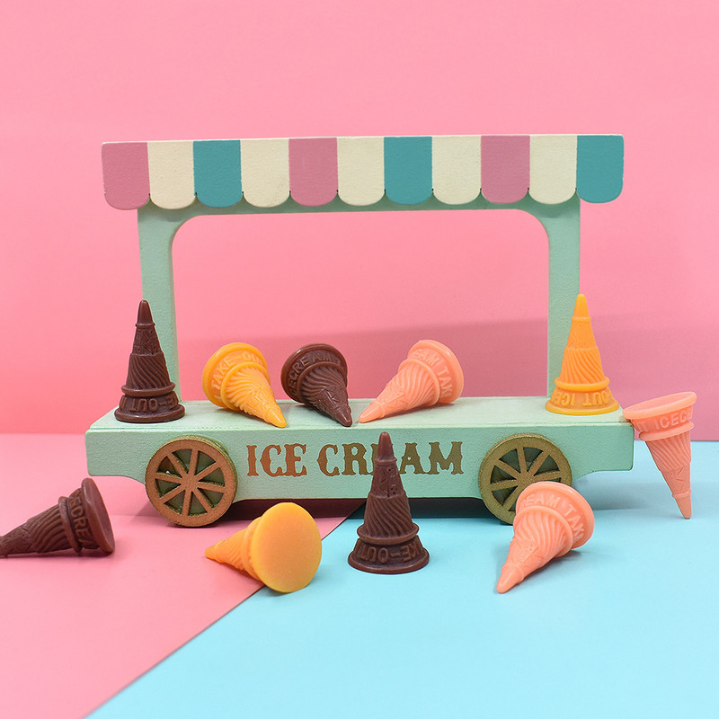 10 gab. Resin Kawaii saldējuma čiekuri Miniatūri Cabochon Scrapbooking Aksesuāri Rīki Plakans, plakans, diy, šarms Materiāls Amatniecība