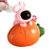 Plastmasas astronautu cūciņa banka trušu banka Jaungada astronauta rotaļlieta ar planētas monētu banku sveķu naudas burciņu kosmosa dekorēšanai