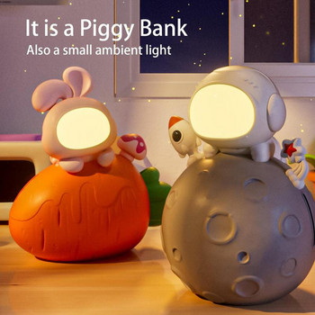 Πλαστικό Astronaut Piggy Bank Rabbit Kids Piggy Bank Πρωτοχρονιάτικο παιχνίδι αστροναύτη με τράπεζα νομισμάτων Planet Bank Resin Money Var For Space Decor
