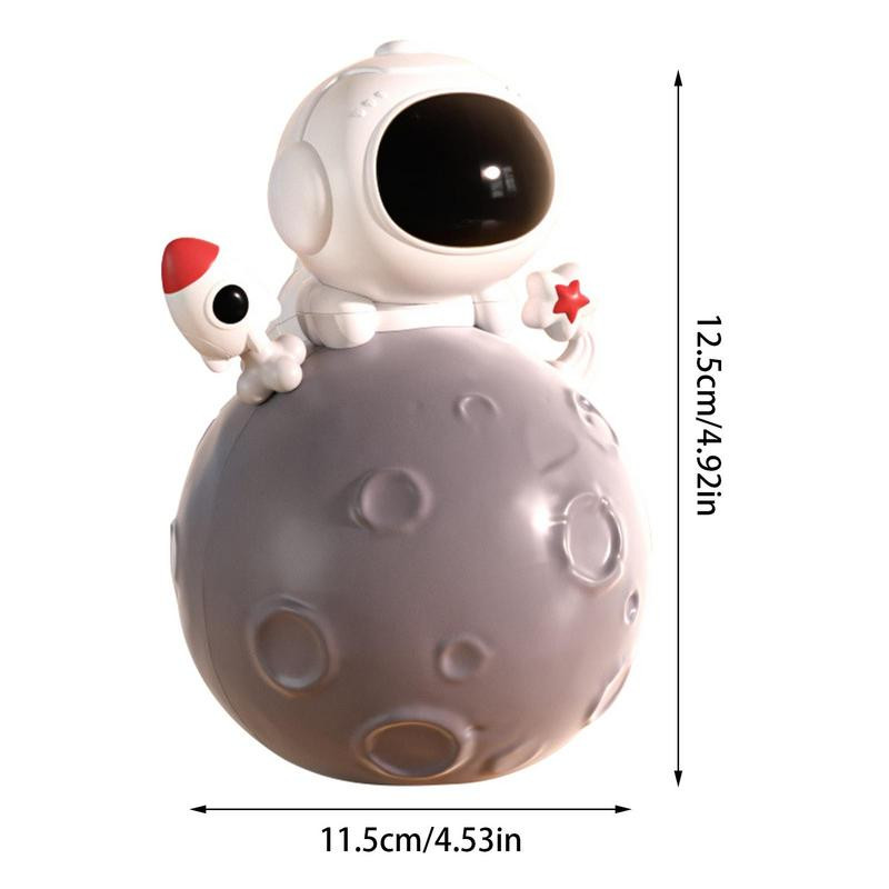 Plastmasas astronautu cūciņa banka trušu banka Jaungada astronauta rotaļlieta ar planētas monētu banku sveķu naudas burciņu kosmosa dekorēšanai