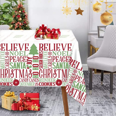 Karácsonyi díszek 2023 Vízálló terítő Esküvői dekoráció Szilveszteri buli étkező dekoráció Mosható terítő