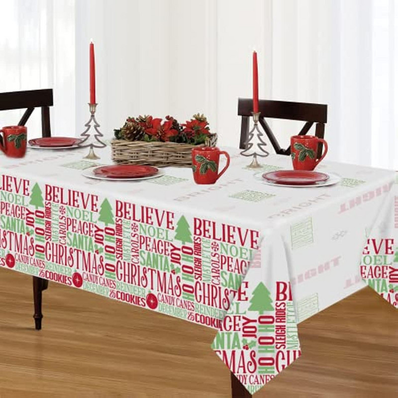 Karácsonyi díszek 2023 Vízálló terítő Esküvői dekoráció Szilveszteri buli étkező dekoráció Mosható terítő