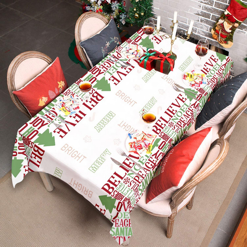 Karácsonyi díszek 2023 Vízálló terítő Esküvői dekoráció Szilveszteri buli étkező dekoráció Mosható terítő