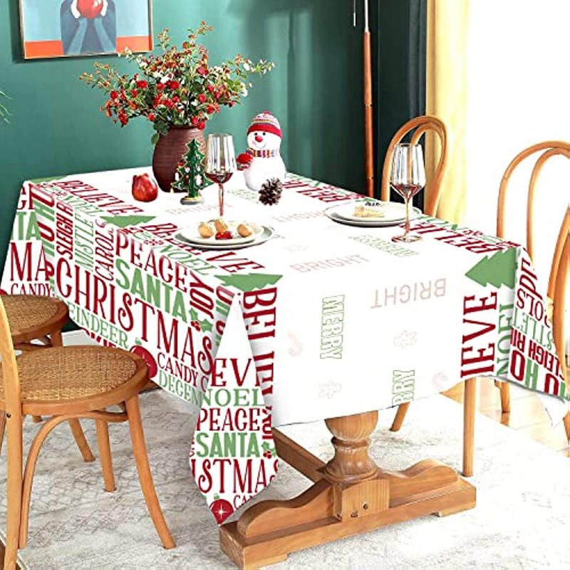 Karácsonyi díszek 2023 Vízálló terítő Esküvői dekoráció Szilveszteri buli étkező dekoráció Mosható terítő