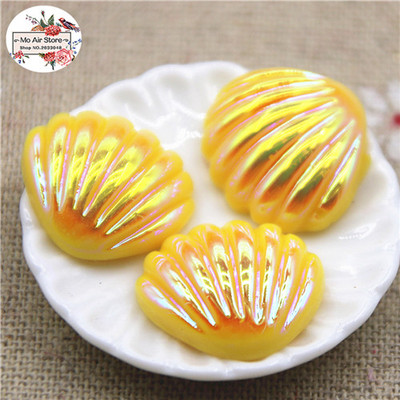 20tk Vaigu läikiv värviline merekarp, lame seljaosa Cabochon DIY Hair Bow Center Scrapbooking Craft 19x20mm