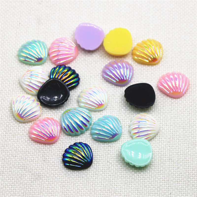 20tk Vaigu läikiv värviline merekarp, lame seljaosa Cabochon DIY Hair Bow Center Scrapbooking Craft 19x20mm