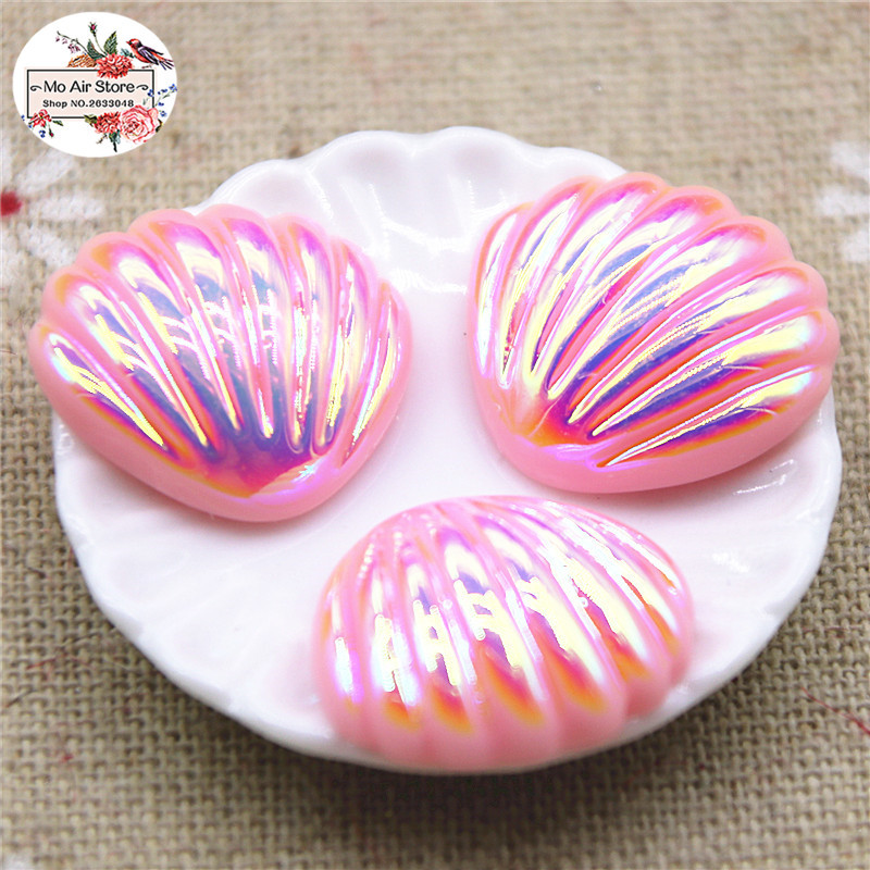 20tk Vaigu läikiv värviline merekarp, lame seljaosa Cabochon DIY Hair Bow Center Scrapbooking Craft 19x20mm