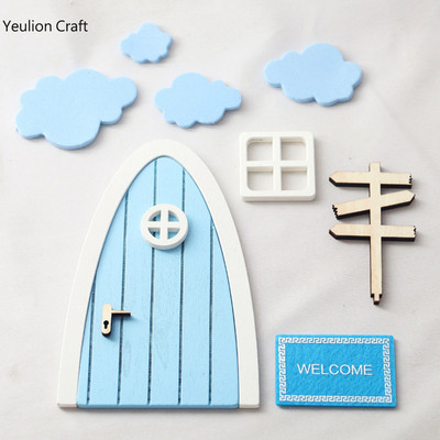 Miniatiūrinės medinės elfo durelės dantų fėjos durelės mini namų aksesuarai Apsimetinėlė žaislas Dovana vaikams Baldų modeliavimas Miniatiūros