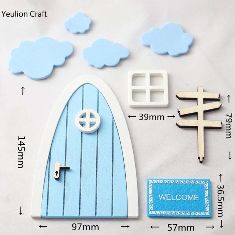 Miniatiūrinės medinės elfo durelės dantų fėjos durelės mini namų aksesuarai Apsimetinėlė žaislas Dovana vaikams Baldų modeliavimas Miniatiūros
