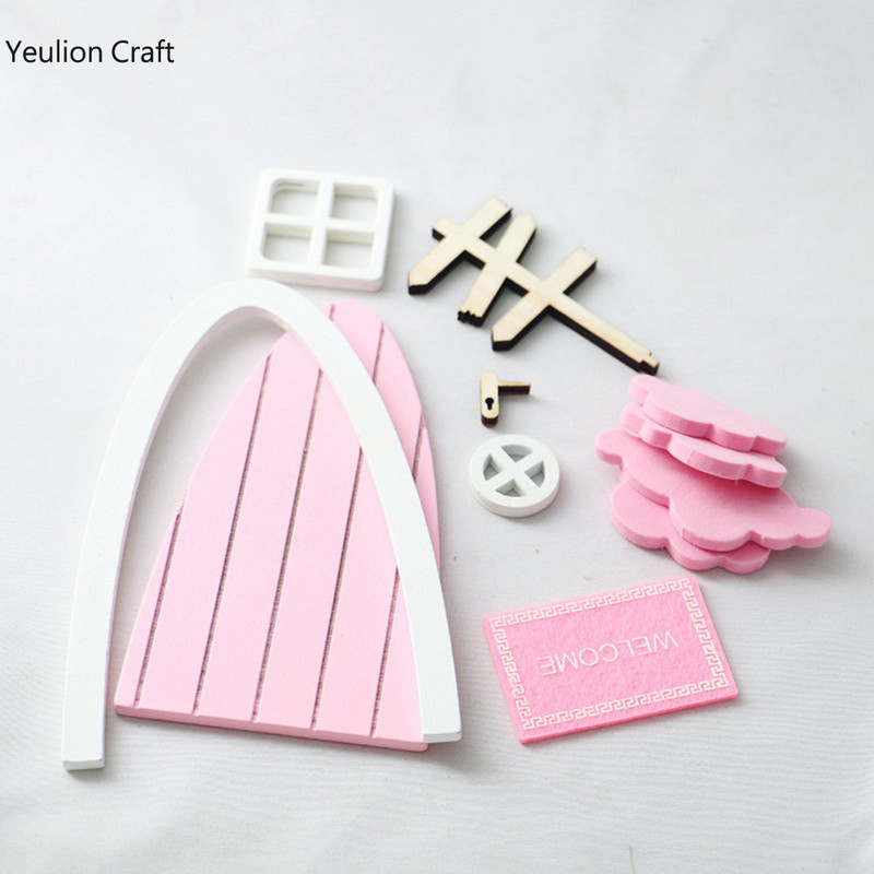 Miniatiūrinės medinės elfo durelės dantų fėjos durelės mini namų aksesuarai Apsimetinėlė žaislas Dovana vaikams Baldų modeliavimas Miniatiūros