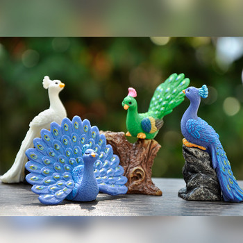 Peacock Animal Miniature Resin Figurines Fairy Garden Miniature Moss Landscape DIY αξεσουάρ χειροτεχνίας από Terrarium για διακόσμηση σπιτιού