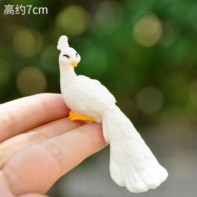Pāvs dzīvnieku miniatūras sveķu figūriņas pasaku dārzs miniatūra sūnu ainava DIY terārija amatniecības aksesuāri mājas dekorēšanai
