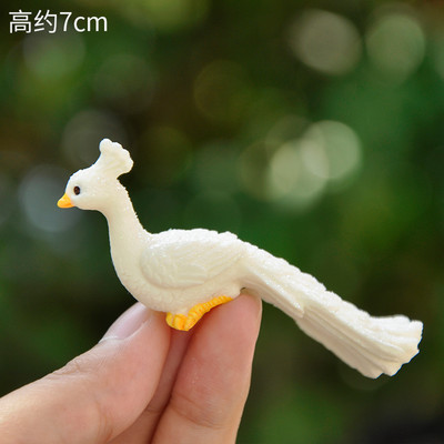 Pāvs dzīvnieku miniatūras sveķu figūriņas pasaku dārzs miniatūra sūnu ainava DIY terārija amatniecības aksesuāri mājas dekorēšanai