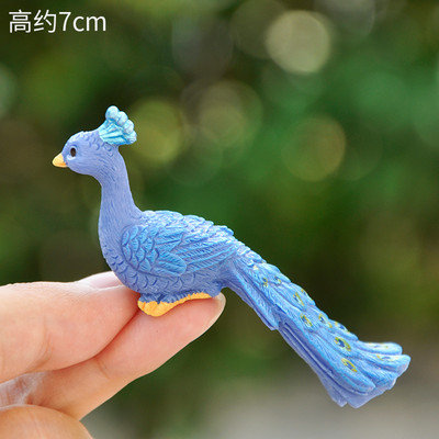 Pāvs dzīvnieku miniatūras sveķu figūriņas pasaku dārzs miniatūra sūnu ainava DIY terārija amatniecības aksesuāri mājas dekorēšanai