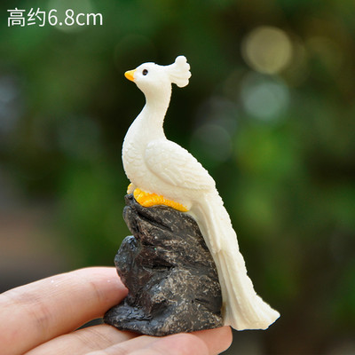 Pāvs dzīvnieku miniatūras sveķu figūriņas pasaku dārzs miniatūra sūnu ainava DIY terārija amatniecības aksesuāri mājas dekorēšanai