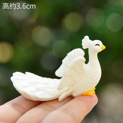 Pāvs dzīvnieku miniatūras sveķu figūriņas pasaku dārzs miniatūra sūnu ainava DIY terārija amatniecības aksesuāri mājas dekorēšanai