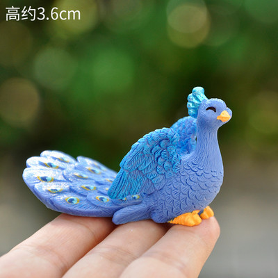 Pāvs dzīvnieku miniatūras sveķu figūriņas pasaku dārzs miniatūra sūnu ainava DIY terārija amatniecības aksesuāri mājas dekorēšanai