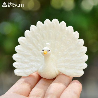 Pāvs dzīvnieku miniatūras sveķu figūriņas pasaku dārzs miniatūra sūnu ainava DIY terārija amatniecības aksesuāri mājas dekorēšanai