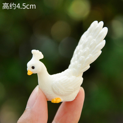 Pāvs dzīvnieku miniatūras sveķu figūriņas pasaku dārzs miniatūra sūnu ainava DIY terārija amatniecības aksesuāri mājas dekorēšanai