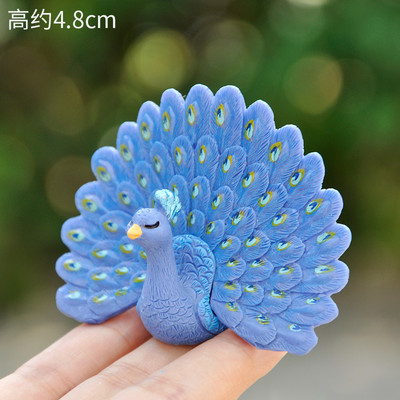 Pāvs dzīvnieku miniatūras sveķu figūriņas pasaku dārzs miniatūra sūnu ainava DIY terārija amatniecības aksesuāri mājas dekorēšanai