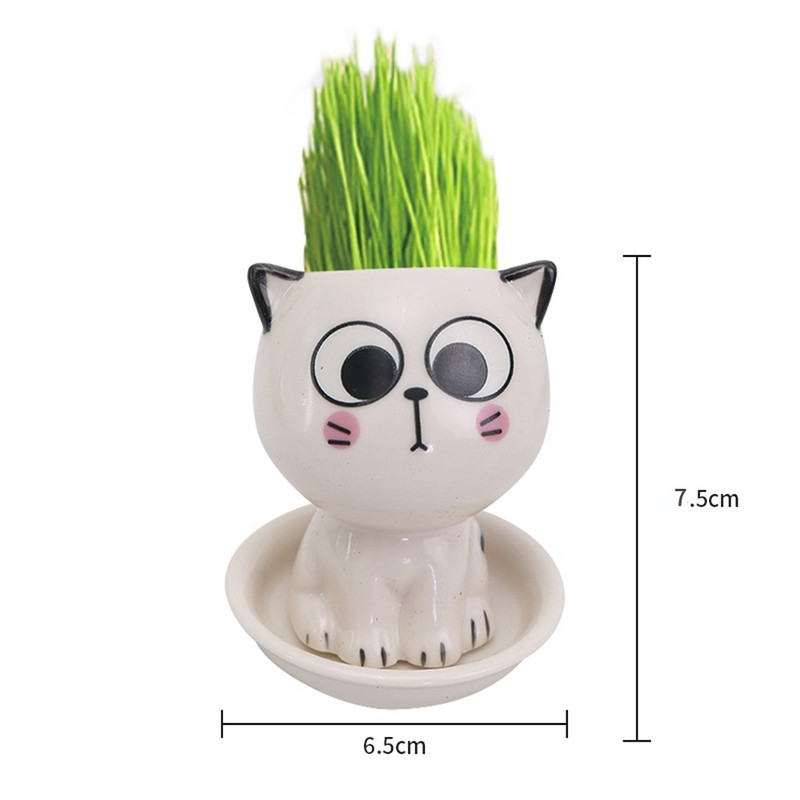 Mini katės formos keraminis vazonas animacinis filmas mielas rankinis stalinis vazoninis kačių vazono rašomasis stalas papuošti mažus papuošalus