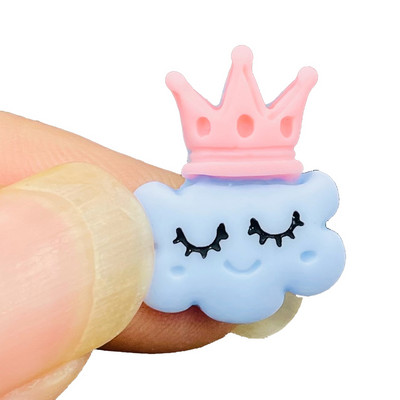 20 vnt. Naujas mielas mini animacinis filmas karūna vaivorykštės debesis, plokščia nugara Derva, iškarpų knyga „pasidaryk pats“ papuošalai, ausiniai, amatų dekoravimo priedai