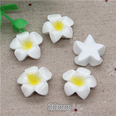 16mm/20mm/26mm Plumeria Rubra virággyanta lapos hátú Cabochon DIY ékszer telefon dekoráció