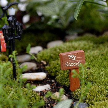 Mini Resin Sign Board Bonsai Figurines Micro Landscape Crafts Πινακίδες Μινιατούρες Fairy Garden Moss Terrarium Decor