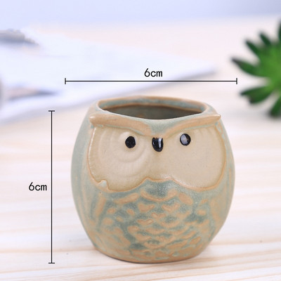 Mini Pūce Ziedi Podi Karikatūra Dzīvnieki Putni Keramika Augi Stādītāji Mājas Dārza Apdare Balkons Galds Sukulenti Vintage Vāze