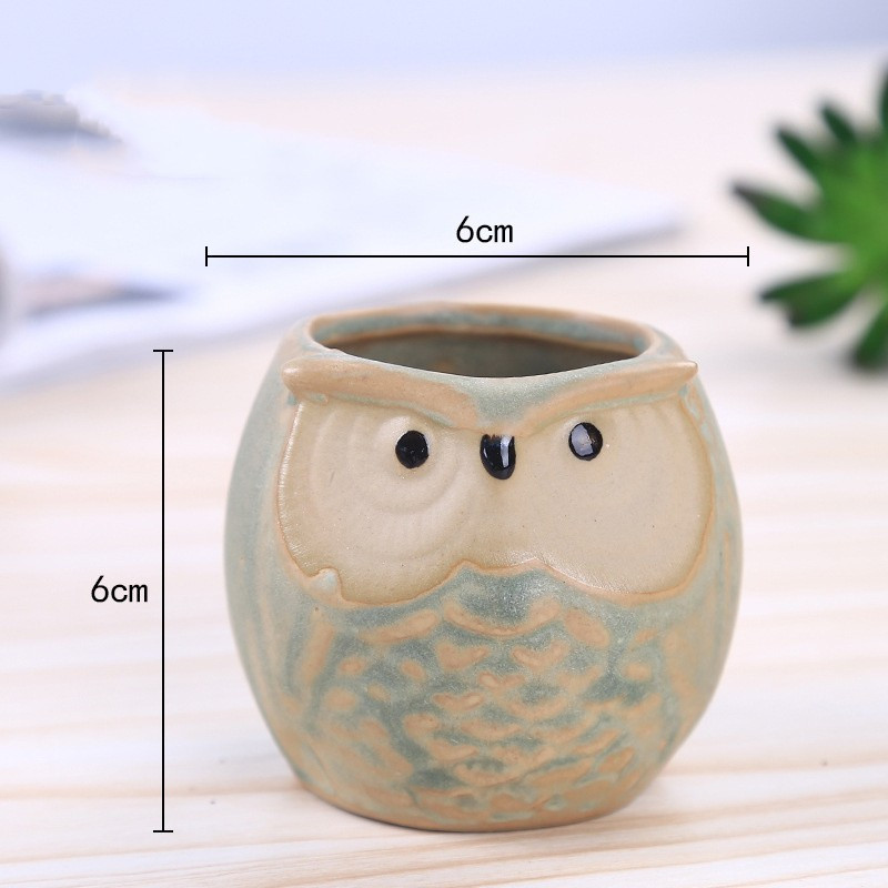Mini Pūce Ziedi Podi Karikatūra Dzīvnieki Putni Keramika Augi Stādītāji Mājas Dārza Apdare Balkons Galds Sukulenti Vintage Vāze