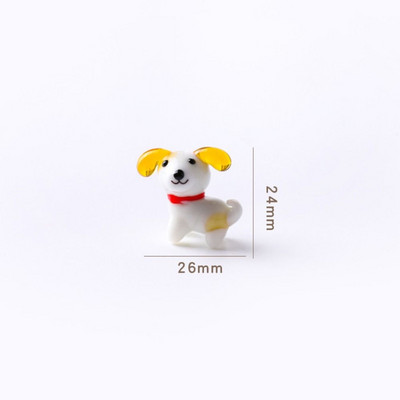 Värvilised armsad klaasist koerte minikujukesed käsitöökaunistused jaapani stiilis naljakad pisikesed multifilmid loomakujude ruumi kawaii sisekujundus lastele