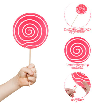 Реквизит за бонбони Lollipop Фалшиви коледни декорации Гигантски реквизит Снимка Хелоуин Бастун Candyland Надуваема лента за глава