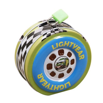 Jauna modes karikatūra Riteņu cūciņa banka Maza naudas kaste Metāla monētu uzglabāšanas kaste ar slēdzeni Bērnu dzimšanas dienas dāvanas